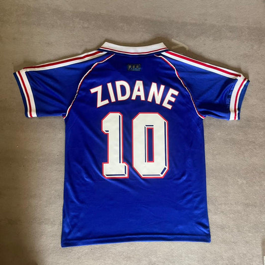 France Zinedine Zidane 10 Home Retro Soccer Jersey World Cup 1998