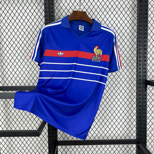 France Home Retro Soccer Jersey UEFA Euro 1984