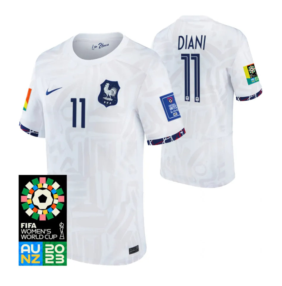 France Kadidiatou Diani 11 Men's Away Soccer Jersey World Cup 2023