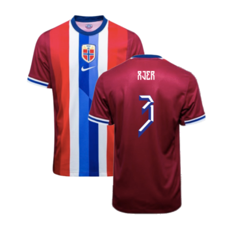 Norway Kristoffer Ajer 3 Home Soccer Jersey 2024/25