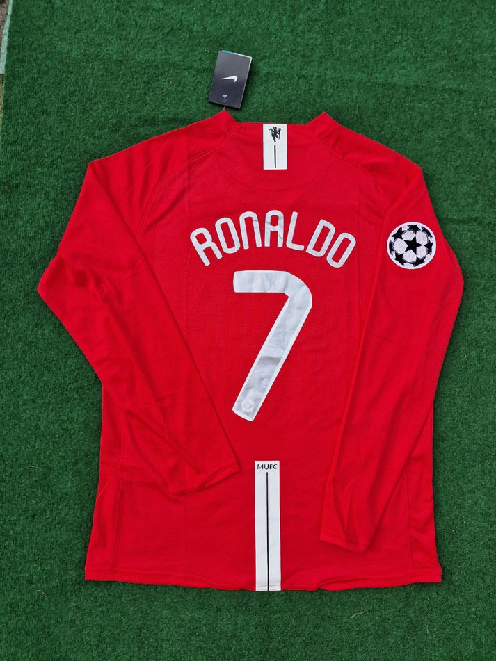 Manchester United Cristiano Ronaldo 7 Retro Long Sleeve Home Soccer Jersey 2007-2008
