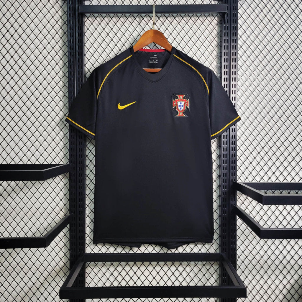 Portugal Retro Away Soccer Jersey World Cup 2006 - Black