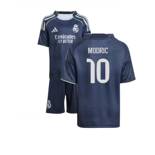Real Madrid Luka Modrić 10 Kids Away Soccer Jersey 2025-2026