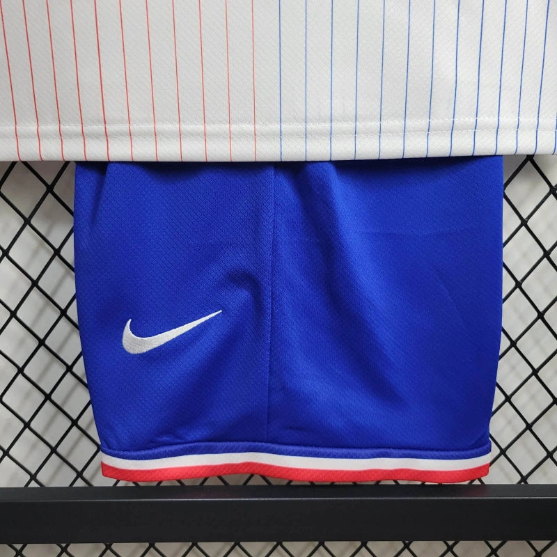 France Kylian Mbappé 10 Kids Away Soccer Jersey Euro 2024