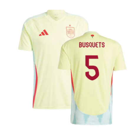 Spain Sergio Busquets 5 Away Soccer Jersey Euro 2024