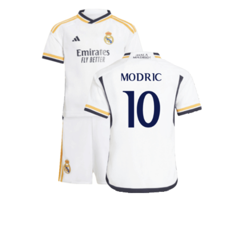 Real Madrid Luka Modric 10 Kids Home Soccer Jersey 2023/24
