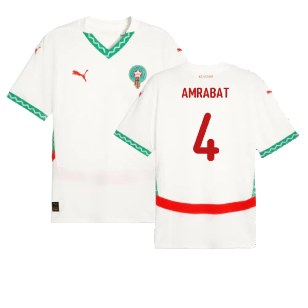Morocco Nordin Amrabat 4 Away Soccer Jersey 2024/25