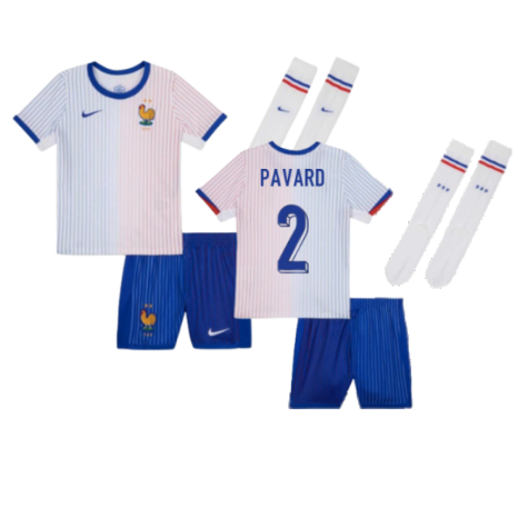 France Benjamin Pavard 2 Kids Away Soccer Jersey Euro 2024