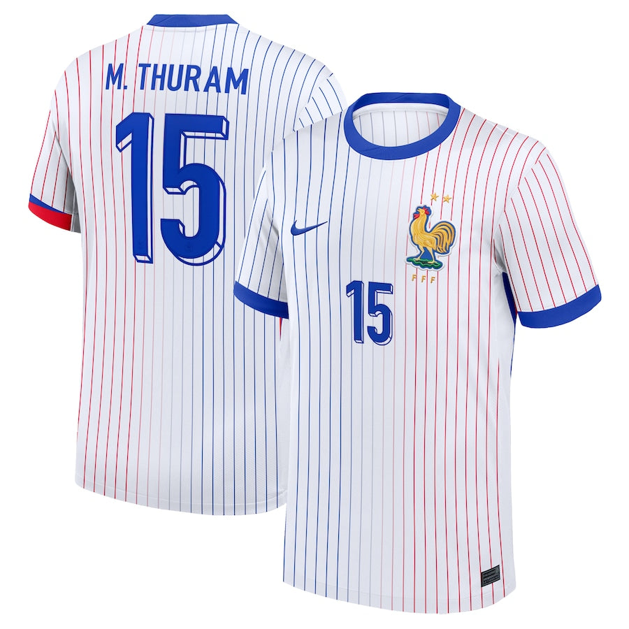 France Marcus Thuram 15 Away Soccer Jersey Euro 2024