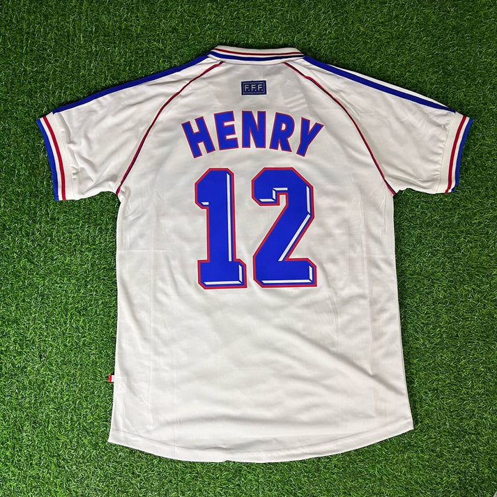 France Thierry Henry 12 Away Retro Soccer Jersey World Cup 1998
