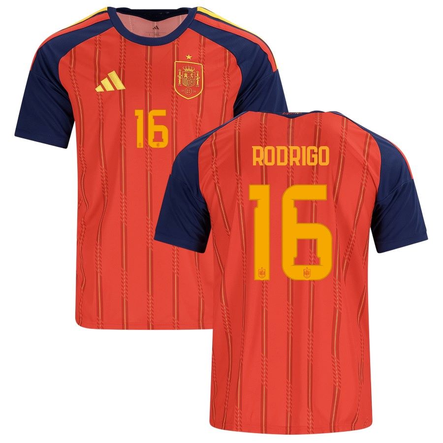 Spain Rodrigo 16 Home Soccer Jersey World Cup 2026
