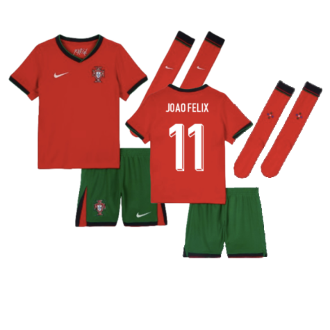 Portugal João Félix 11 Kids Home Soccer Jersey Euro 2024