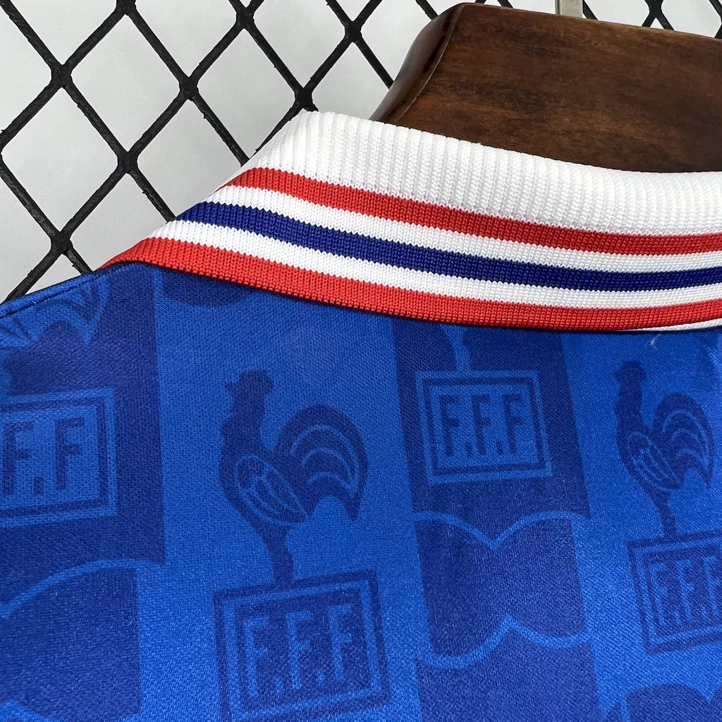 France Home Retro Soccer Jersey UEFA Euro 1996