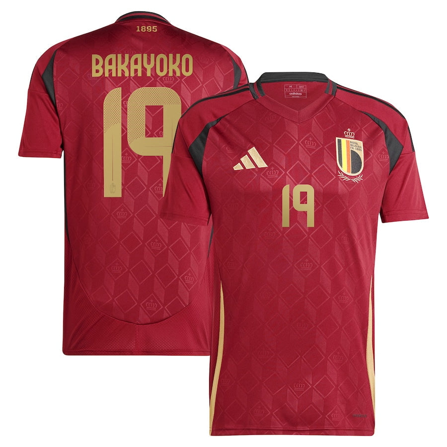 Belgium Johan Bakayoko 19 Home Soccer Jersey UEFA Euro 2024