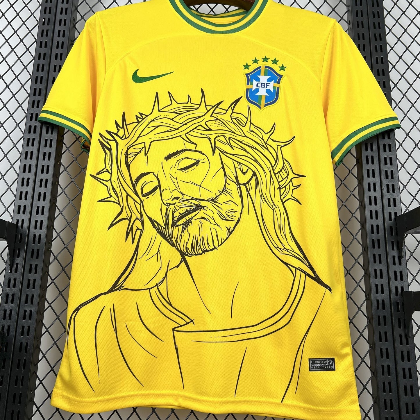 Brazil X Cristo Redentor Cross Special Edition Soccer Jersey 2025-2026 - Gelb