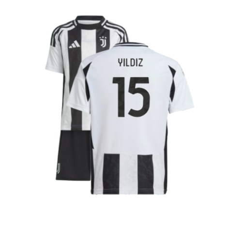 Juventus Kenan Yildiz 15 Kids Home Soccer Jersey 2024/25