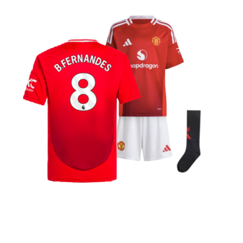 Manchester United Bruno Fernandes 8 Home Kids Soccer Jersey 2024/25