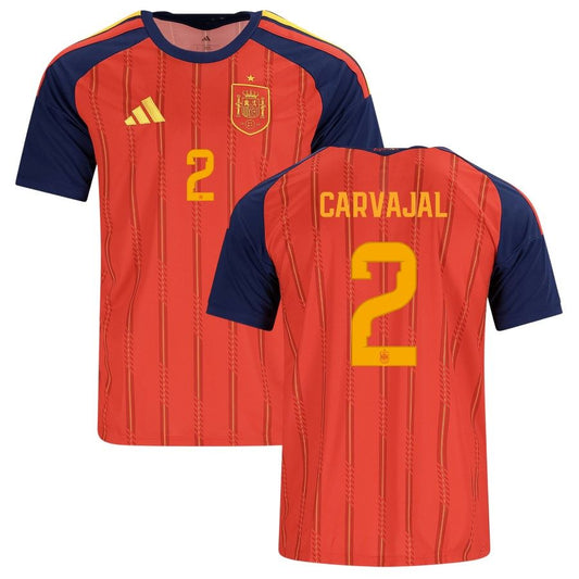 Spain Dani Carvajal 2 Home Soccer Jersey World Cup 2026