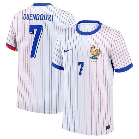 France Matteo Guendouzi 7 Away Soccer Jersey Euro 2024