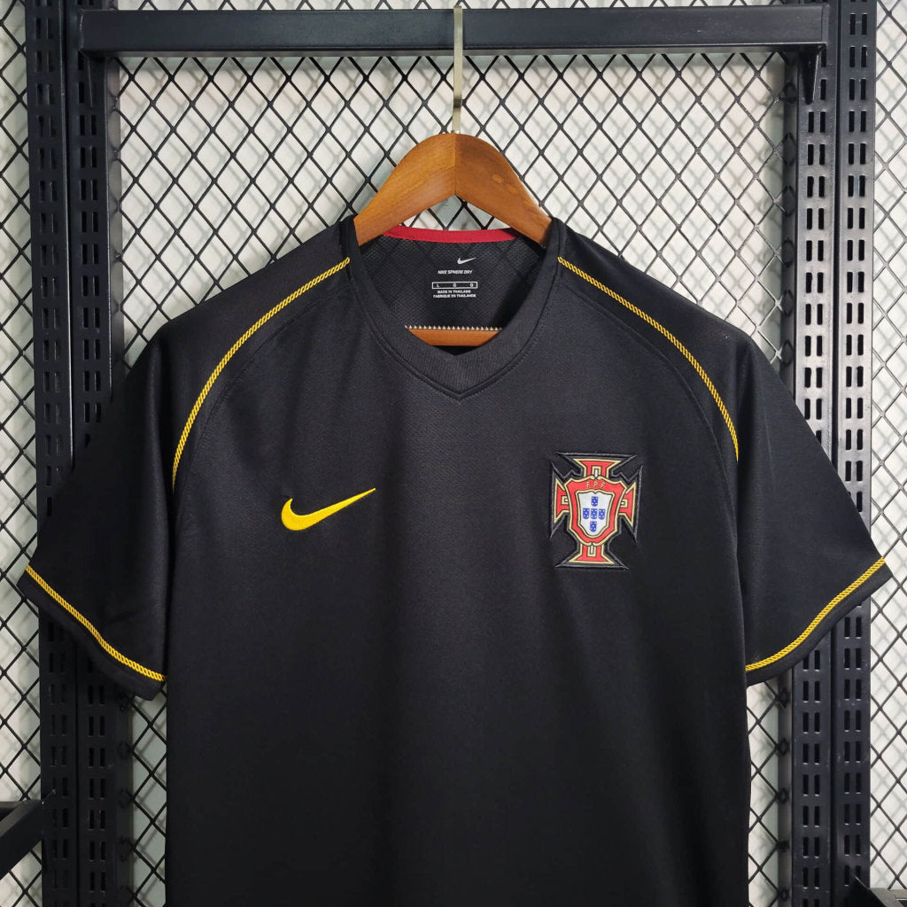 Portugal Retro Away Soccer Jersey World Cup 2006 - Black