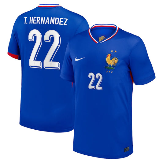 France Theo Hernández 22 Home Soccer Jersey Euro 2024