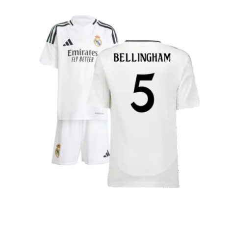 Real Madrid Jude Bellingham 5 Home Kids Soccer Jersey 2024/25