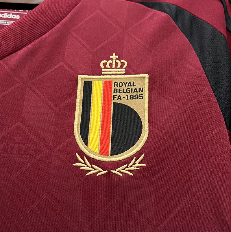 Belgium Romelu Lukaku 9 Home Soccer Jersey UEFA Euro 2024