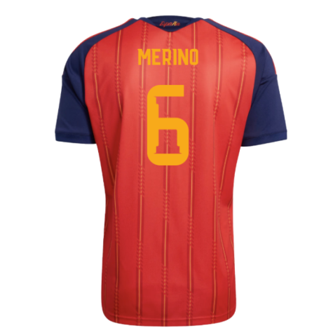 Spain Mikel Merino 6 Home Soccer Jersey World Cup 2026