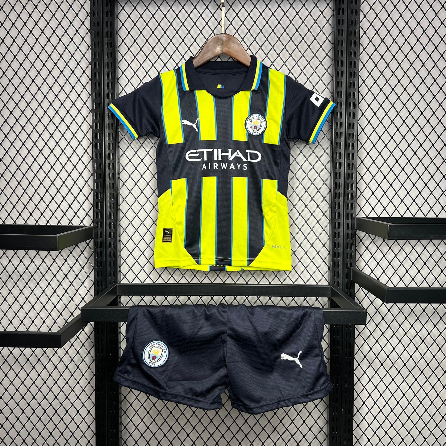Man City Erling Haaland 9 Kids Away Soccer Jersey 2024/25