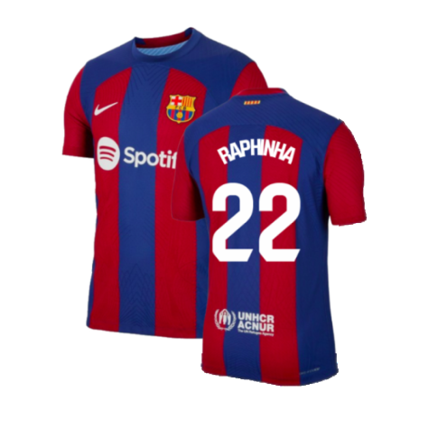 FC Barcelona Raphinha 22 Home Soccer Jersey 2023/24