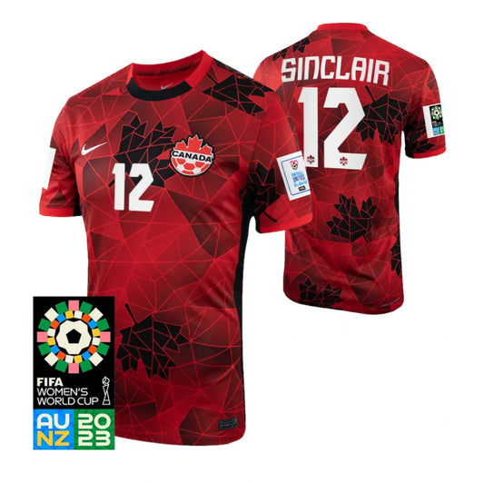 Canada Christine Sinclair 12 Home Soccer Jersey World Cup 2023