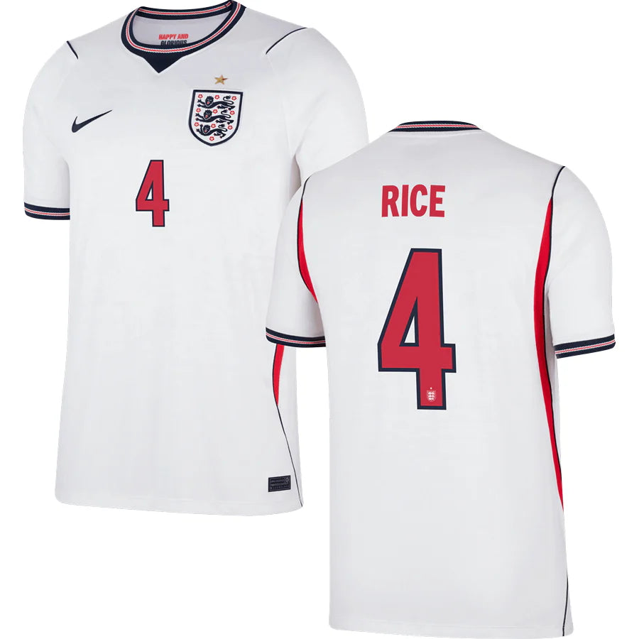 England Declan Rice 4 Home Soccer Jersey World Cup 2026