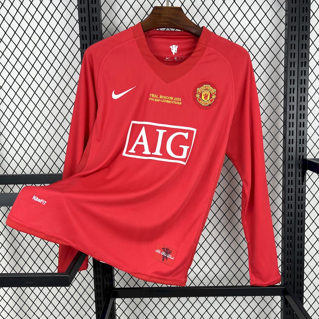 Manchester United Cristiano Ronaldo 7 Retro Long Sleeve Home Soccer Jersey 2007-2008
