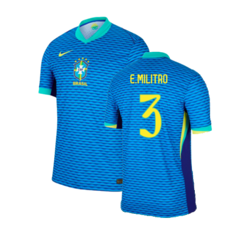 Brazil Éder Militão 3 Away Soccer Jersey 2024/25
