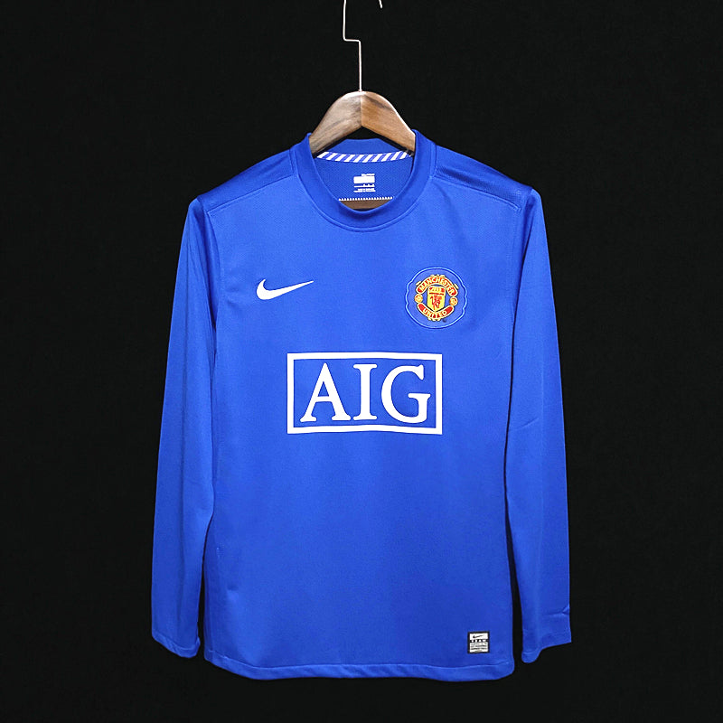 Manchester United Cristiano Ronaldo 7 Retro Long Sleeve Away Soccer Jersey 2007-2008