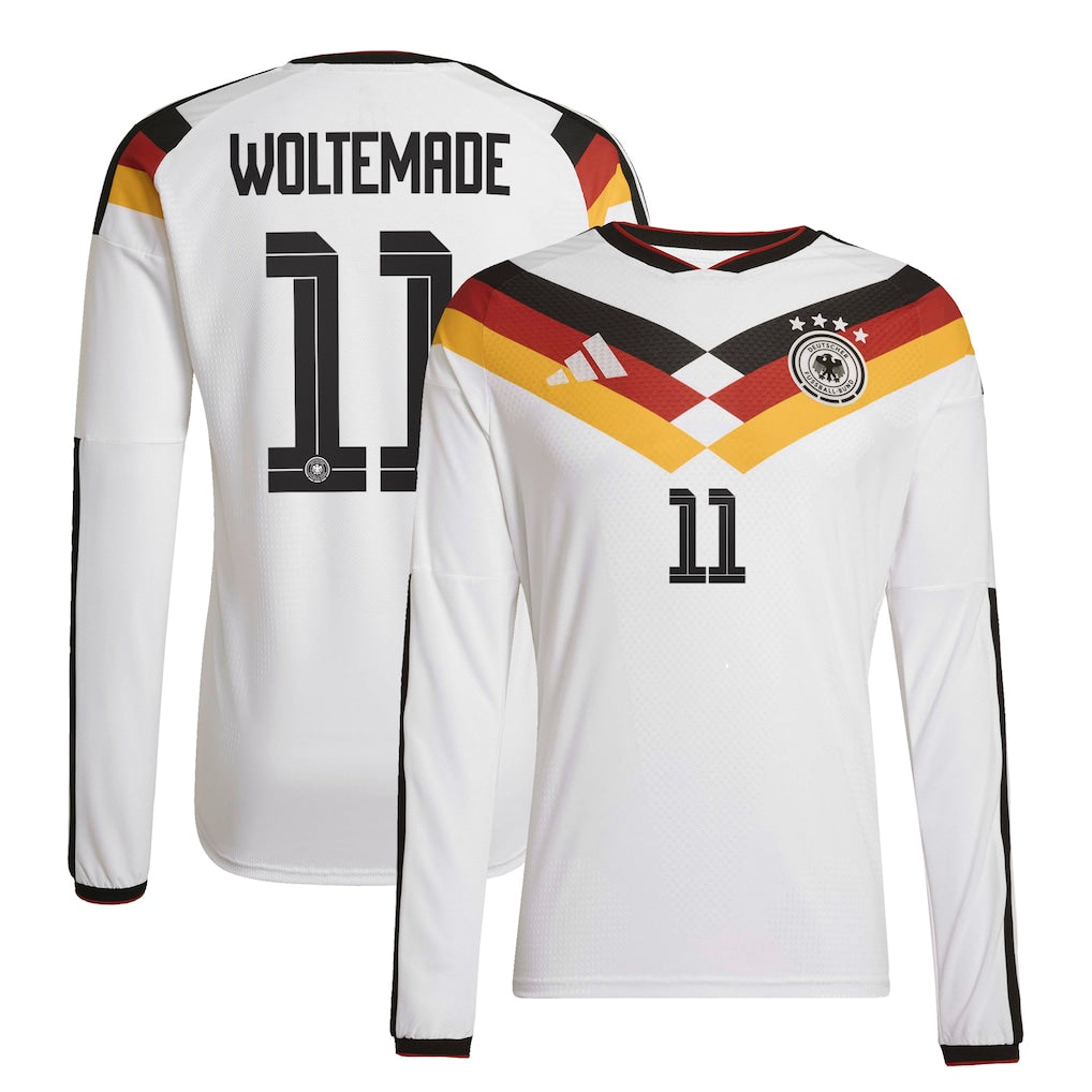 Germany Nick Woltemade 11 Long Sleeve Home Soccer Jersey World Cup 2026