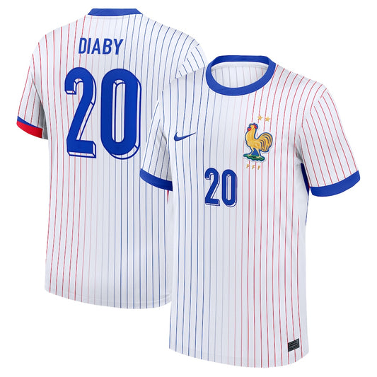 France Moussa Diaby 20 Away Soccer Jersey Euro 2024