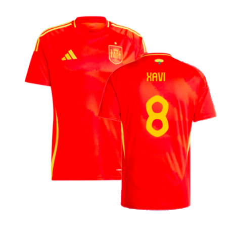 Spain Xavi 8 Home Soccer Jersey Euro 2024