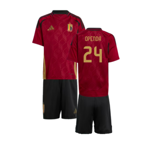 Belgium Lois Openda 24 Kids Home Soccer Jersey Euro 2024