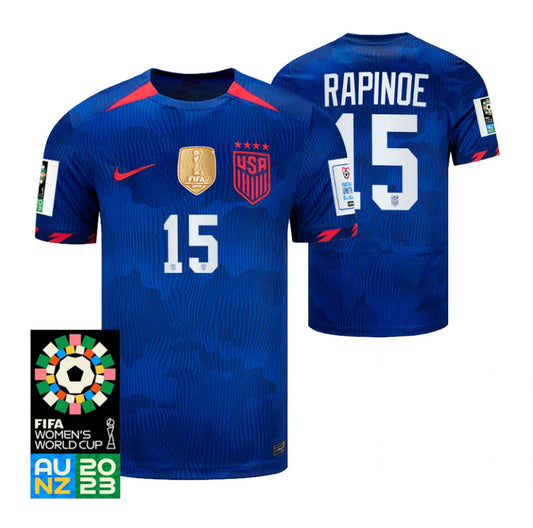 USA Megan Rapinoe 15 Away Soccer Jersey - World Cup 2023