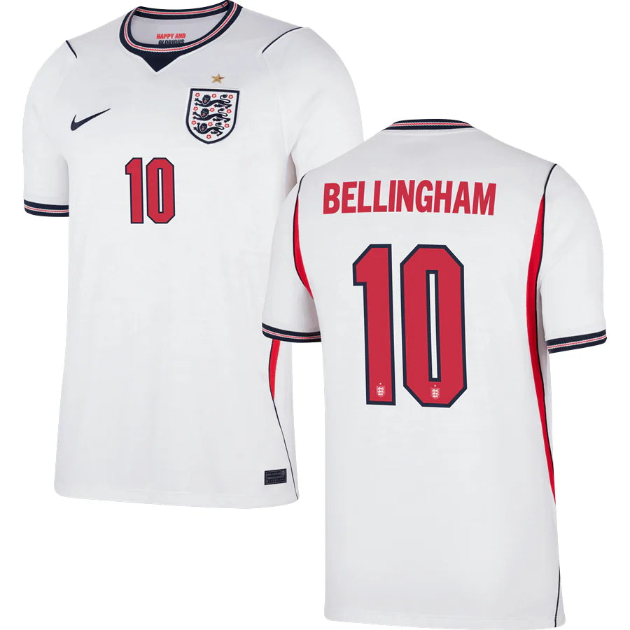 England Jude Bellingham 10 Home Soccer Jersey World Cup 2026