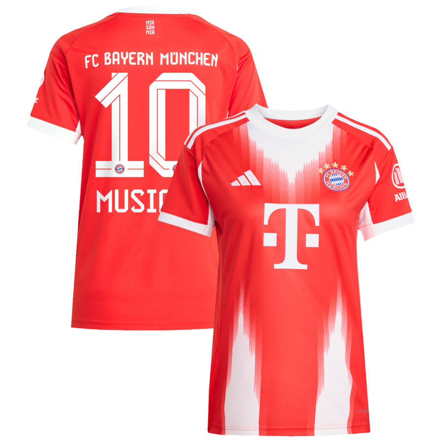 Bayern Munich Jamal Musiala 10 Women's Home Soccer Jersey 2025-2026