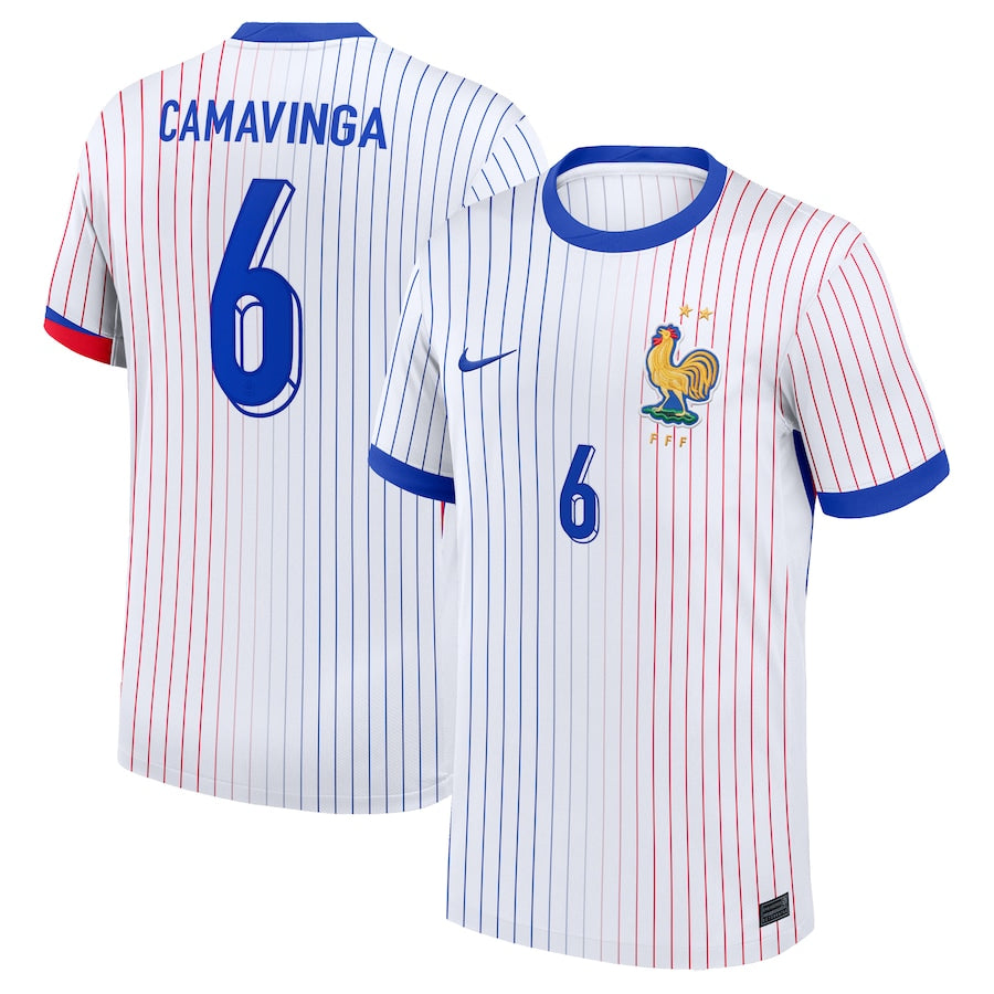 France Eduardo Camavinga 6 Away Soccer Jersey Euro 2024