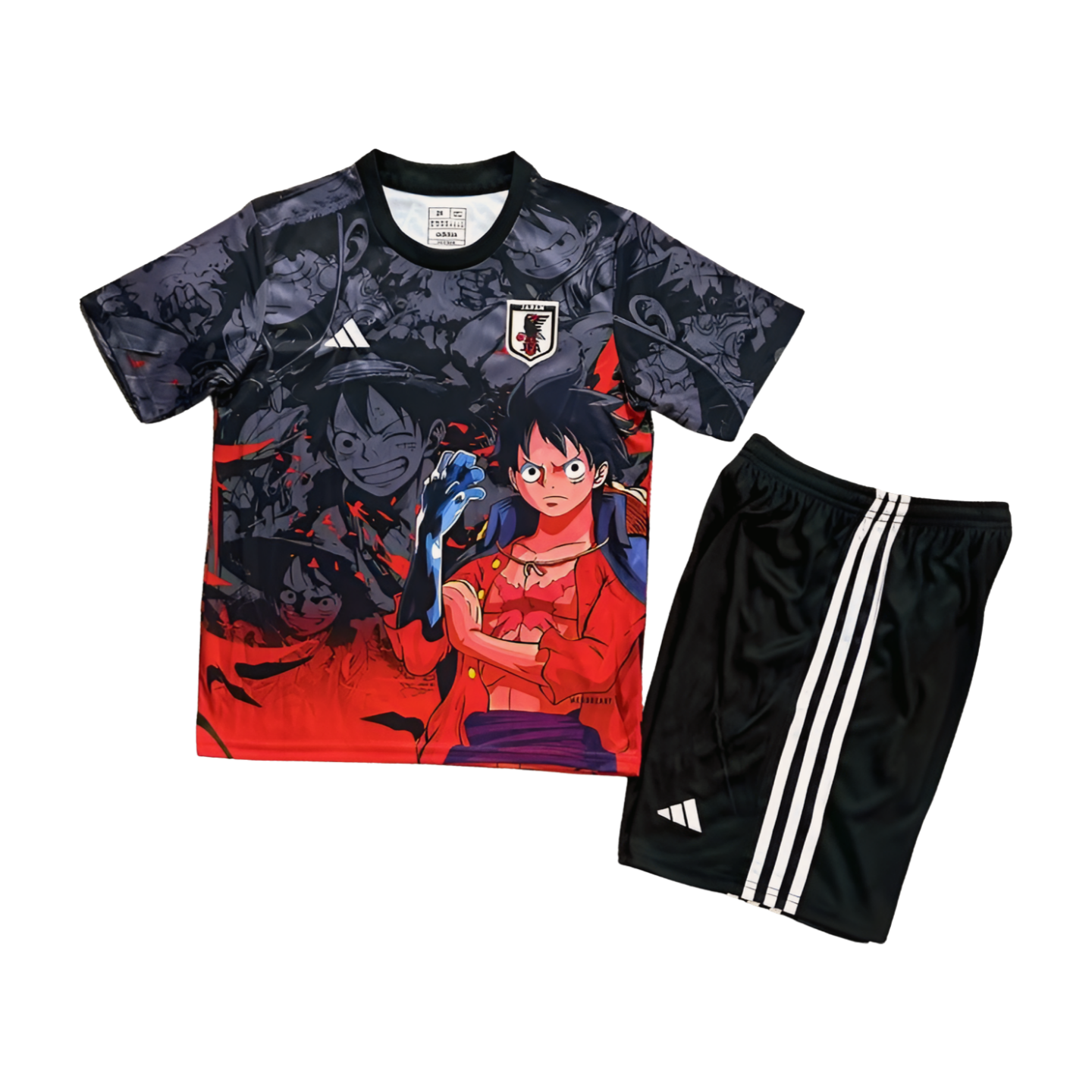 Japan X One Piece Monkey D. Luffy Special Edition Kids Soccer Jersey 2025-2026 - Black