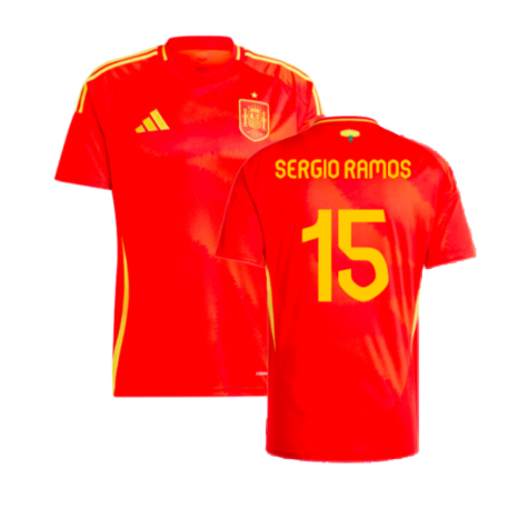 Spain Sergio Ramos 15 Home Soccer Jersey Euro 2024