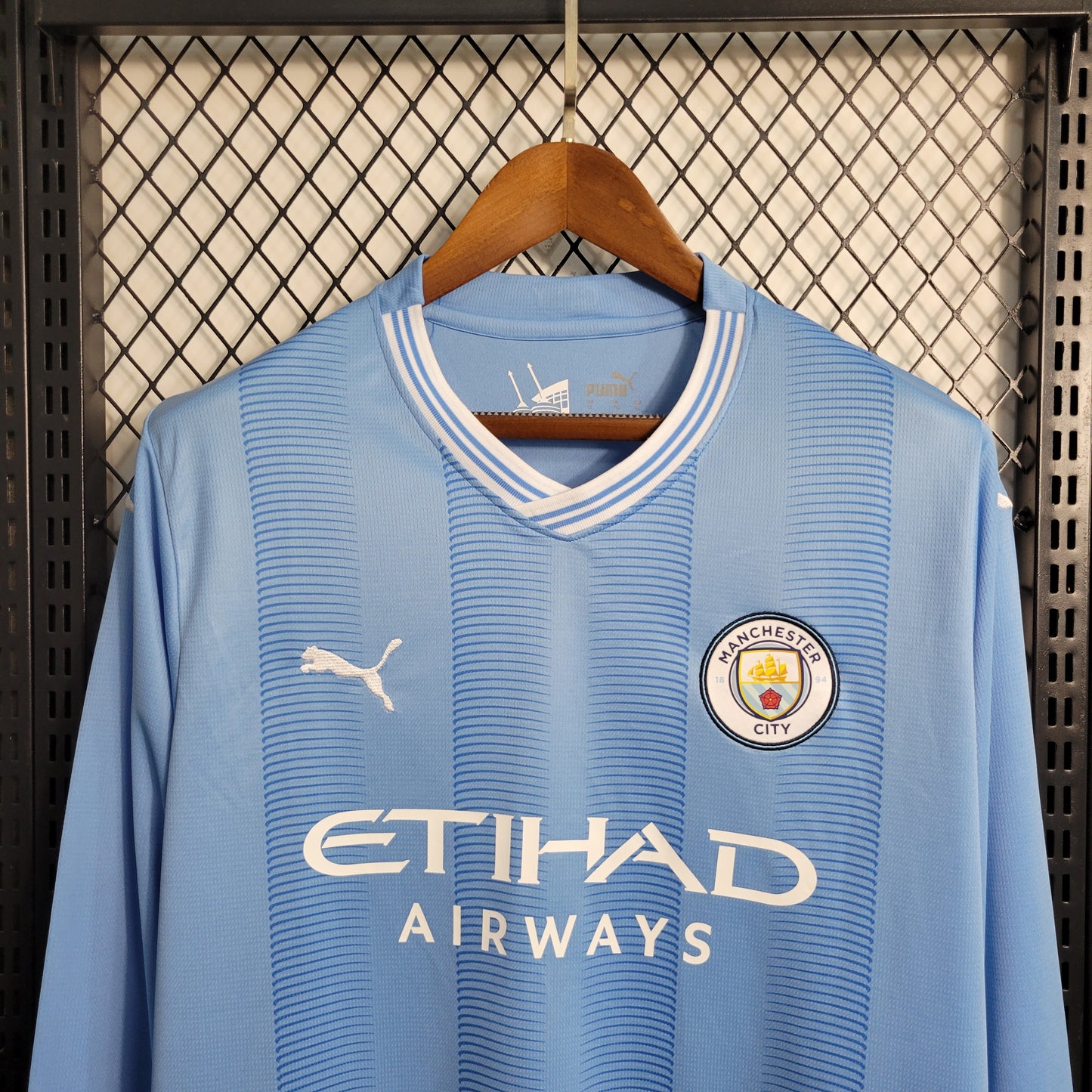 Man City Erling Haaland 9 Long Sleeve Home Soccer Jersey 2023/24