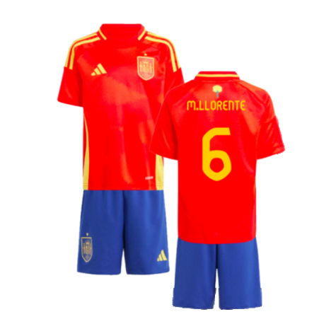 Spain Marcos Llorente 6 Kids Home Soccer Jersey Euro 2024
