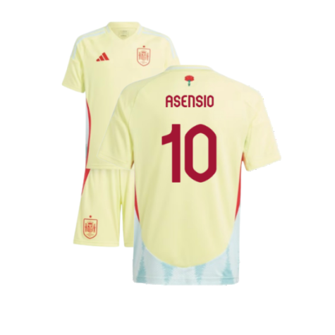 Spain Marco Asensio 10 Kids Away Soccer Jersey Euro 2024