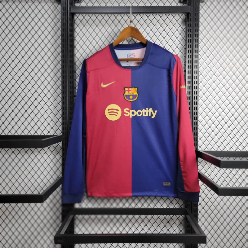FC Barcelona Pedri 8 Long Sleeve Home Soccer Jersey 2024/25
